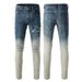 Men's Clothing Retro Gradient Color Men's Jeans Men's Ripped Patch Slim Stretch Boys Pants_viptrois.com