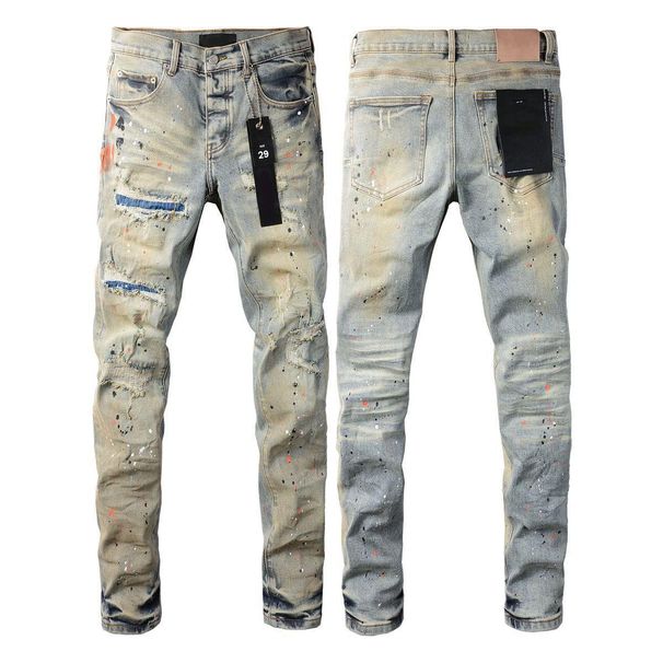 Street Designer Solid Color American Style Trendy Hip-Hop Cool Drip Slim Fit Stretch Skinny Jeans_viptrois.com
