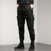 Men's Trendy Multi Pocket Cargo Pants Harem Style Loose Fit Casual Long Trousers Style Mid Waist Polyester_viptrois.com
