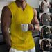 Men's Clothing Muscle Fitness Sports Leisure Sleeveless Vest Vertical Stripes Letters Fashionable Quick Drying_viptrois.com
