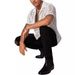 Men's Clothing 2025 European And American Cross Border Men's Clothing New Products Casual Button Knitted Short Sleeved Shirt Hollow Top Shirt_viptrois.com