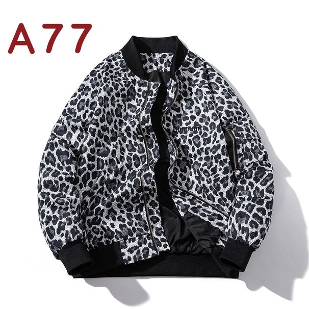 Men's Clothing Fashion Leopard Print Jacket Men Autumn And Winter New Style Quilted Thickened Trendy Jacket Couple Warm Baseball Jacket Women_viptrois.com