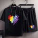 Men's Clothing Sportswear Suit Summer Short Sleeved T Shirt Basketball Jersey Casual Shorts Two Piece Suit_viptrois.com