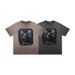 Men's Distressed Ripped Washed T-Shirt, American Style Trendy Short Sleeve Top_viptrois.com