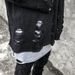 Men's Clothing Hollow Gothic Distressed Oversized Sweater - Unisex Streetwear Pullover With Ripped Details & Hollow-Out Design (Black, Grey, M-2XL)_viptrois.com