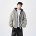 Double Zipper Heavy Cardigan Sweater Men's Trend Brand Loose Casual Hoodie Jacket Boys_viptrois.com
