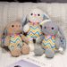 Cute Soft Striped Rabbit Doll Plush Toy Little White Rabbit Doll Children's Ragdoll Easter Gift_viptrois.com