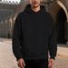 Men's Loose Fit Jacquard Hooded Sweatshirt - Solid Color Long Sleeve Pullover For Casual Wear_viptrois.com