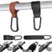 2Pcs Leather Cart Hooks Baby Stroller Hook PU Adjustable Pram Hook Organizer Diaper Bag Hanger Children Travel Accessories_viptrois.com