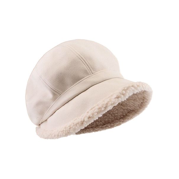 Women's Hats Autumn And Winter Warm Octagonal Painter Hat Versatile Large Head Circumference Fisherman Hat With Large Brim Dome_viptrois.com