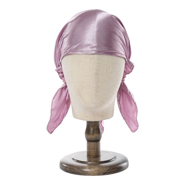 Men's Hats Headscarf Simulation Silk Satin Sleeping Cap Home Triangular Elastic Hat Ladies Elastic Satin Solid Color Home_viptrois.com