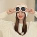 Women's Hats Aviator Sunglasses Plus Velvet Knitted Hat Autumn And Winter Cold Proof Warm Wool Hat Men And Women All Match Trendy Glasses Cold Hat_viptrois.com