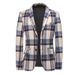 Men's Clothing Spring And Autumn New Men's Suits Fashion Casual Plaid Print Youth Wedding Dress Men's Suit_viptrois.com