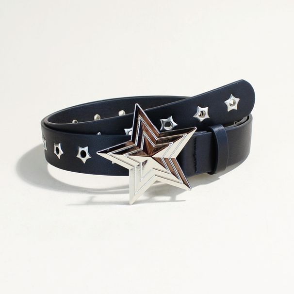 Punk Style Studded Star Belt - Hollow Design Adjustable Waist Strap With Pin Buckle | Gothic Fashion Accessory For Pants & Jeans_viptrois.com