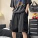Men's Clothing Workwear Denim Shorts Summer Ins Trendy Loose Straight Shorts Versatile Casual Wide Leg Mid Length Pants_viptrois.com