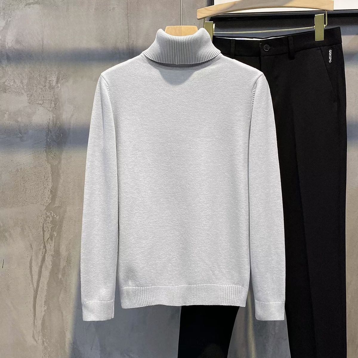 Women’s Clothing autumn and winter new high neck sweater for men Korean style trendy half knitted sweater inner wear bottoming shirt versatile youth_viptrois.com