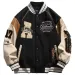 Baseball Mens: Retro Varsity Style Flocked Letter Jacket - Trendy Loose Fit For Spring/Autumn_viptrois.com