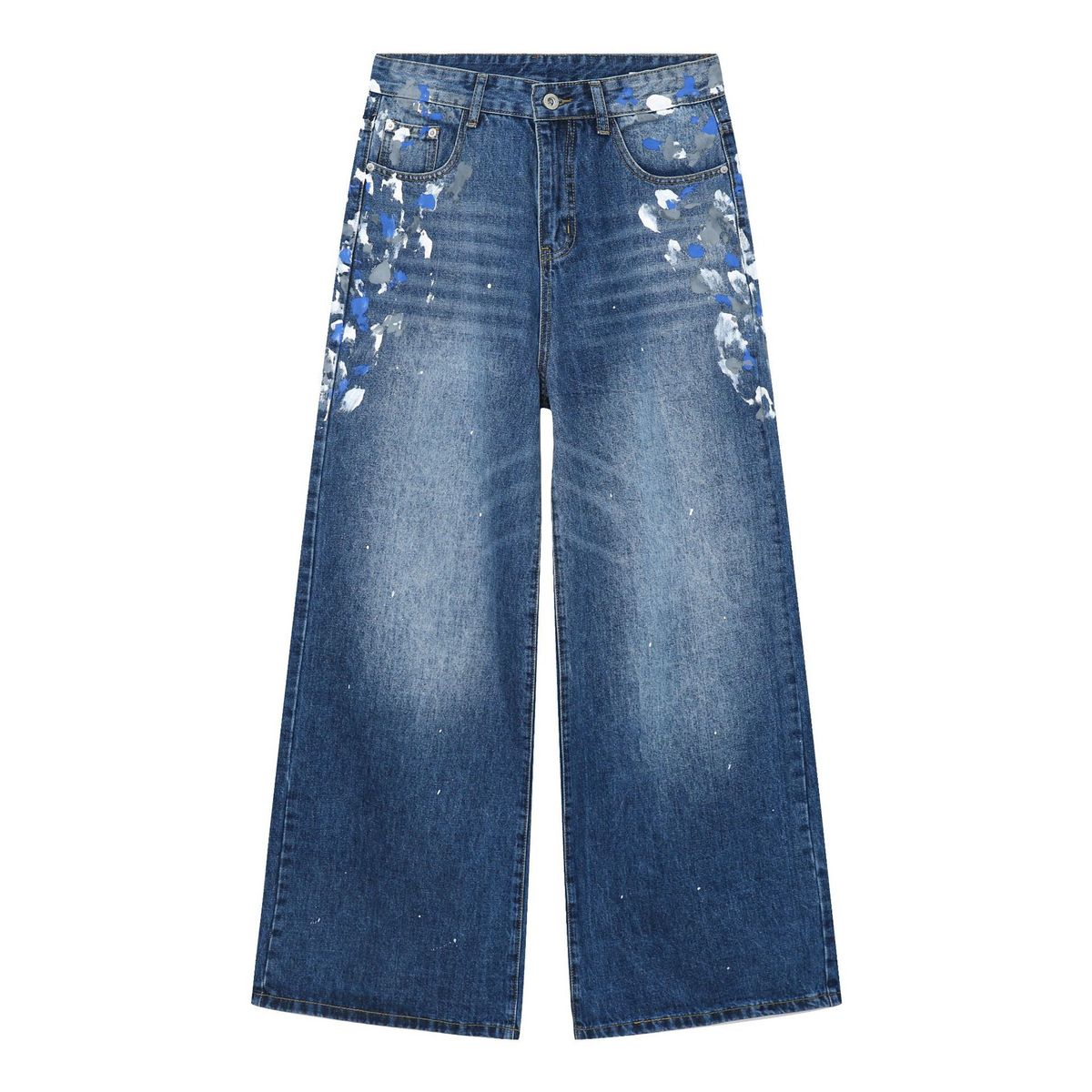 Men's Clothing New National Trend Design Niche Jeans Men Ins High Street Retro Pants Couple Trend_viptrois.com