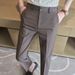 Spring Summer Men's Casual Trousers Slim Fit Cropped Cooling Fabric Bottoms for Men_viptrois.com