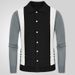 Men's Clothing New Sweaters Splicing Contrast Color Business Casual Polo Shirt Men_viptrois.com