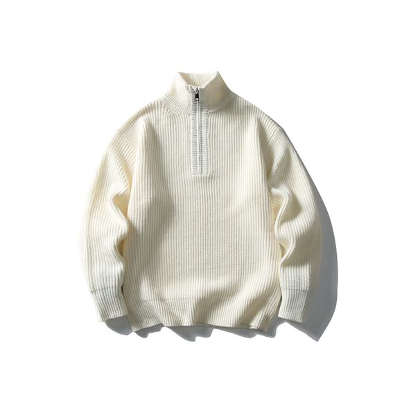 2025 New High Neck Half-Zip Sweater For Men, Autumn And Winter Lazy Style Pullover Base Knitwear_viptrois.com
