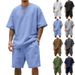 Men's Clothing Summer Large Version Sports Suit Leisure Loose Short Sleeved T Shirt Shorts_viptrois.com