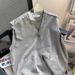 Men's Clothing Loose V neck Sweater Vest Mid length Raw Edge Casual Waistcoat Tops_viptrois.com