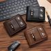 Wallet Card Cases New Fashion Embossed Magnetic Buckle Men's Short Wallet Multi Card Slot Card Holder Zipper Coin Purse Wallet_viptrois.com