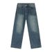 Men's Clothing Denim Solid Color Loose Wide Leg Straight Trousers_viptrois.com