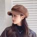 Woolen Beret Autumn Winter Korean Version Versatile Solid Color Newsboy Painter Trendy Duckbill Octagonal Hat_viptrois.com