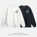 Ethnic Style Contrast Color Embroidered Heavyweight Crewneck Sweatshirt Men's Autumn Fashion Loose Fit Pullover Top_viptrois.com
