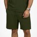 Men's Clothing Summer Men's Casual Solid Color Jacquard Shorts With Drawstring For Formal & Casual Loose Fit Mid Length_viptrois.com