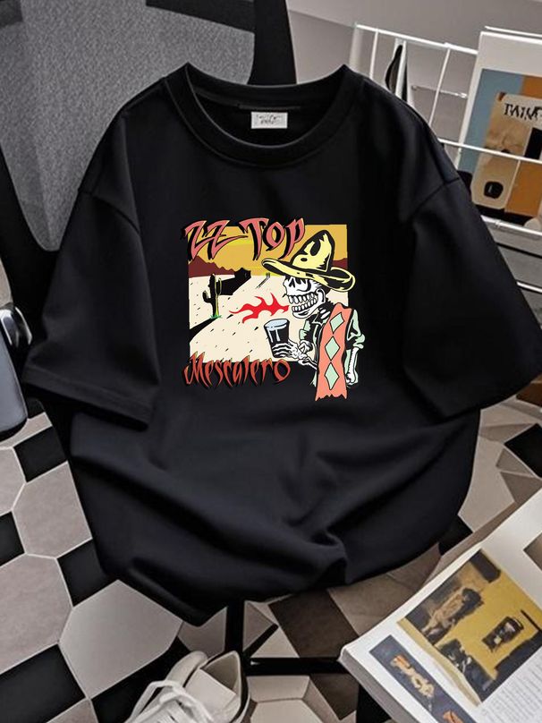 Vintage 2003 ZZ Top Mescalero T-Shirt Men's XL Short Sleeve Beer Drinkers Black Soft Unisex Stylish Comfortable Top For Everyday Wear Breathable_viptrois.com