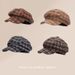 Beret For Women, New Autumn Winter Duckbill Newsboy Cap, Korean Style, Artistic And Fresh Plaid Octagonal Hat_viptrois.com