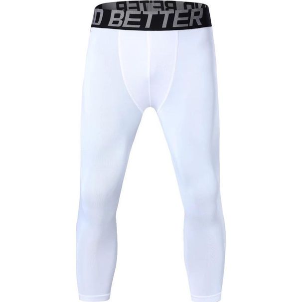 Compression Fitness Running Training Sports Men And Women Lightweight Elastic Milk Silk Base Layer Seven-Point Pants_viptrois.com