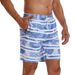 Men's Clothing Quick Drying Beach Pants Striped Printed Washed Fabric Swimming Trunks Large Size Casual Shorts_viptrois.com