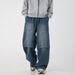 Men's Clothing Distressed Jeans For Men Autumn And Winter New Three Dimensional Loose Leaf Split Straight Leg Pants Trendy Brand Silhouette Long Pants_viptrois.com