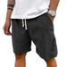 Men's Clothing New Men's Summer Casual Drawstring Corduroy Retro Shorts_viptrois.com