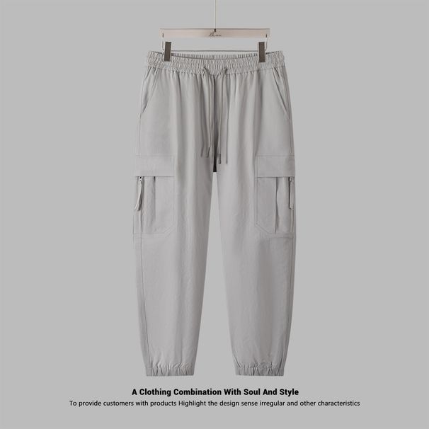 Men's Cargo Jogger Pants – Loose Fit Outdoor Pants With Utility Pockets, Water-Resistant Fabric (Black/Dark Gray/Rock Gray/Army Green, M-4XL)_viptrois.com