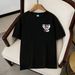 American Retro PEACE Peace Dove Rose Chest Mark Printed Short-sleeved T-shirt, European And American Trendy Brand Simple Top_viptrois.com