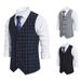 Men's Plaid British Slim Best Man Double-breasted Vest Men's Gentleman Suit Work Vintage Vest_viptrois.com