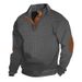 Pure 2024 Cross-Border Spring And Autumn Fashion European Style Versatile Trendy Men's Casual Stand Collar Long Sleeve Small_viptrois.com