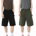 Men's Clothing | High Street Cleanfit Multi Pocket Washed Workwear Casual Five Point Jeans_viptrois.com