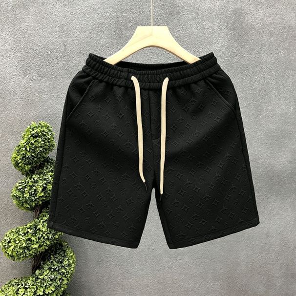 Men's Clothing Light Luxury Style White Jacquard Shorts Men's Summer Trendy Brand Shorts 2024 New Men's Half Pants_viptrois.com