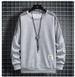 Men's French Ribbed Cloth Fleece Sweater, Color Matching Crew Neck Thickened Long-sleeved Bottoming Shirt_viptrois.com
