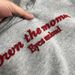 Unisex Embroidered Fleece Hoodie – Oversized Grey Pullover With Toothbrush Stitch (One Size, Cozy & Stylish)_viptrois.com