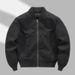 Men's Vintage Baseball Jacket – Slim Fit Cotton Bomber With Ribbed Hem For Streetwear & Casual Style (Black/Khaki/Army Green, M-4XL)_viptrois.com