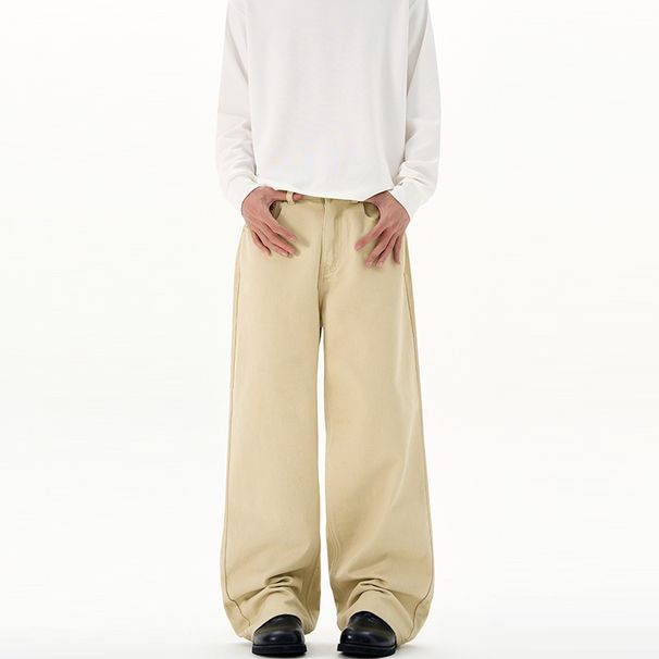 Classic Straight Leg Trousers For Men And Women - CleanFit Versatile Chino Pants In Solid Colors For Casual Commute_viptrois.com
