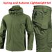 Men's Shark Skin Windbreaker And Pants Set Spring/Autumn In Stock Elastic Multi Pocket Waterproof And Windproof Single Style Outdoor Sport Wear_viptrois.com