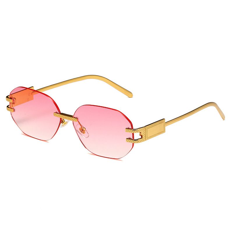Frameless Polygonal Sunglasses - Lightweight UV400 Protection Instagram Style Shades For Women (Trendy Street Photography Glasses)_viptrois.com